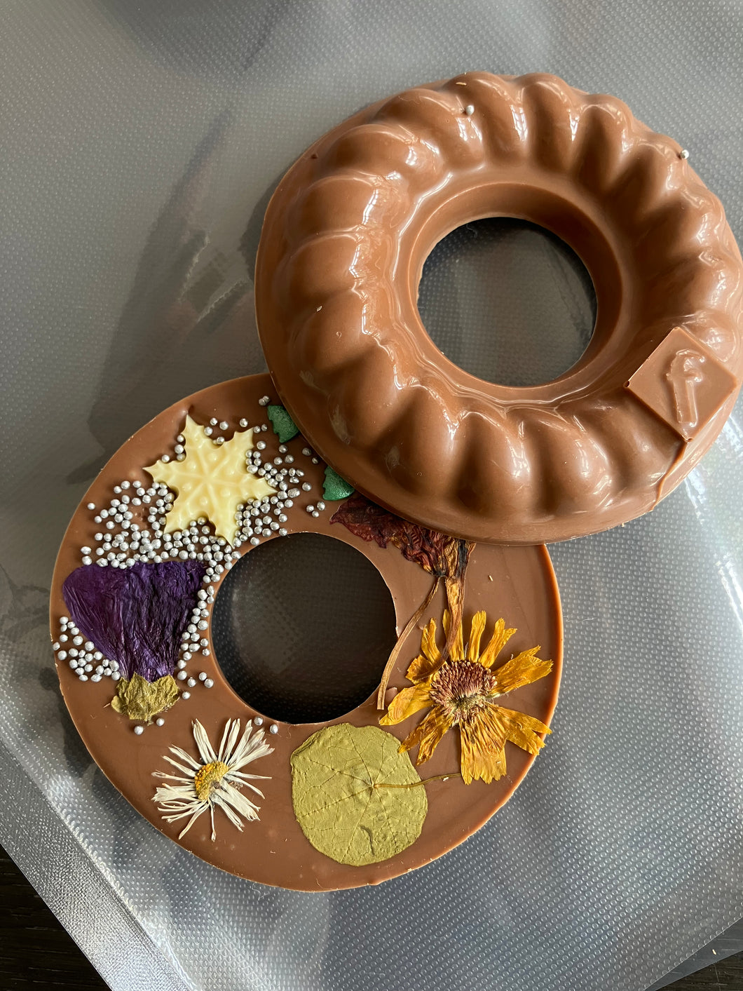 Kerstkrans bio bloemen melk